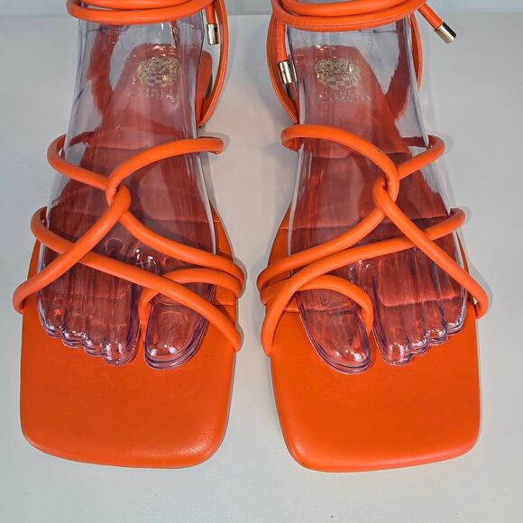 Vince Camuto Alminda Orange Sandal Toe Ring Strappy Tie Gladiator 9.5 - Picture 8 of 10